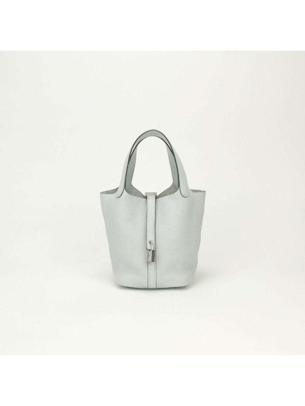 Hermes Picotin Lock PM 18 Tote Bag Taurillon Clemence Blue Pale Bleu P le Light
